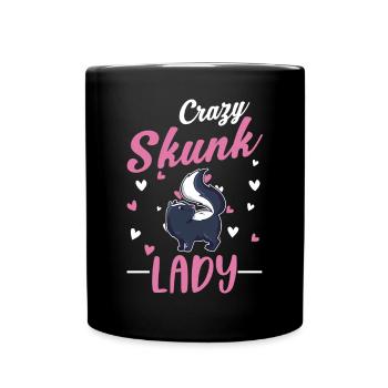 Crazy Skunk Woman - Full Colour Mug - black - Front