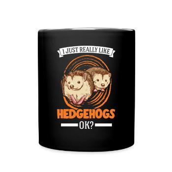 J’aime juste les hérissons - Mug uni - noir - Devant