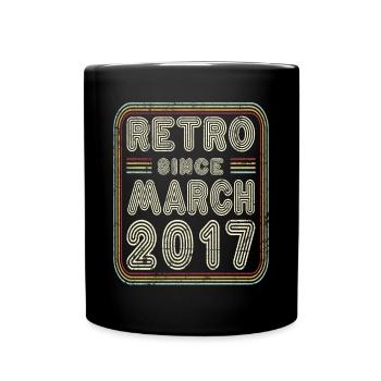 Birthday March 2017 Retro Gift - Full Colour Mug - black - Front