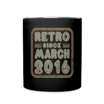 Anniversaire Mars 2016 Cadeau rétro - Mug uni - noir - Devant