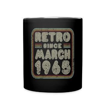 Birthday March 1965 Retro Gift - Full Colour Mug - black - Front