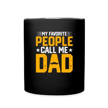 Lustiger Papa Vatertag Witz Humor Papa Sohn - Tasse einfarbig - Schwarz - Vorne