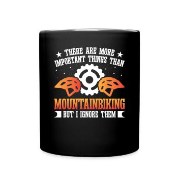 Important Mountain Biking Outdoor Design - Tasse einfarbig - Schwarz - Vorne