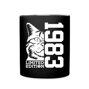 LIMITED EDITION 1983 CAT 43RD BIRTHDAY - Full Colour Mug - black - Front