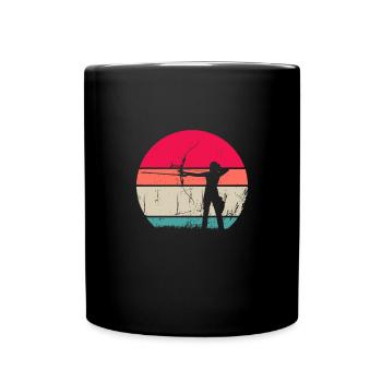 Bogenschiessen - Tasse einfarbig - Schwarz - Vorne
