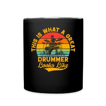 Drummer - This Is What A Great Drummer Looks Like - Tasse einfarbig - Schwarz - Vorne