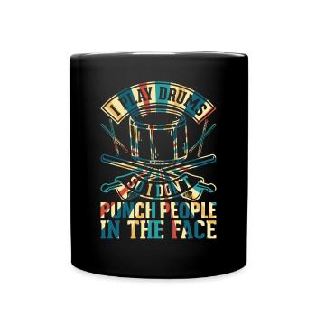 Batteur - Je joue de la batterie pour ne pas frapper les gens - Mug uni - noir - Devant