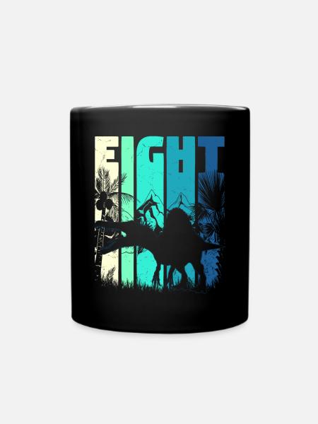 Spinosaurus 8 Jahre Alt Junge 8. Geburtstag Retro - Tasse einfarbig - Schwarz