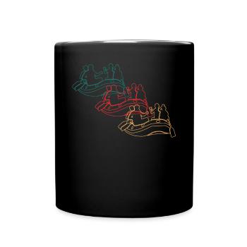 Rafting White Water Boating Retro Gift - Full Colour Mug - black - Front