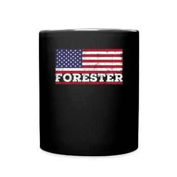 USA Flag Forester America Foresters - Full Colour Mug - black - Front