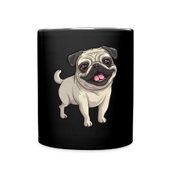 Little cute dog boxer dog - Full Colour Mug - black - Front