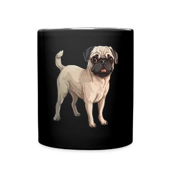 Boxer Cute Dog - Full Colour Mug - black - Front