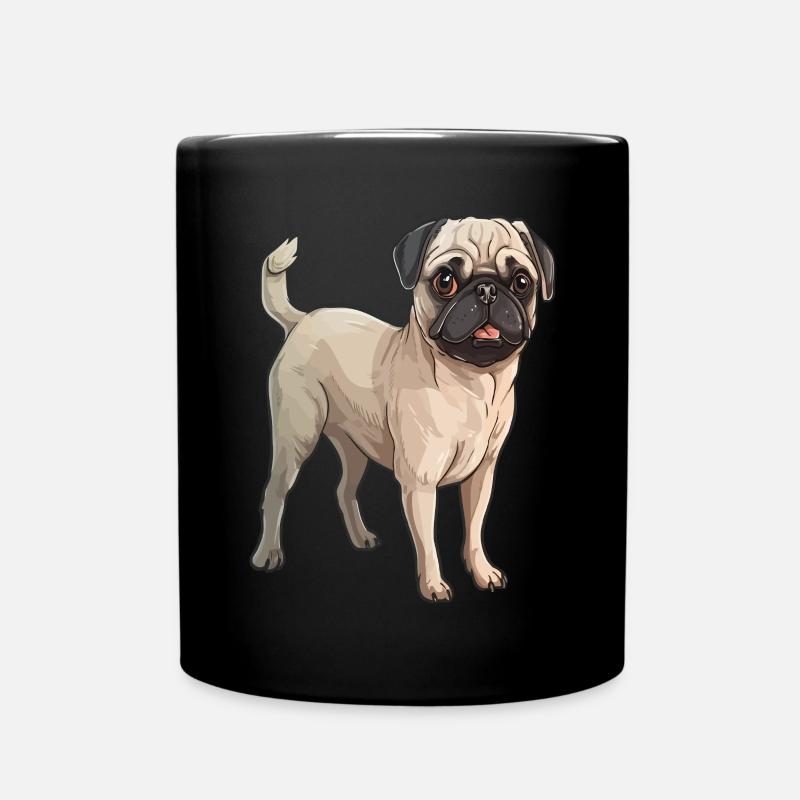 Boxer Cute Dog - Full Colour Mug - black