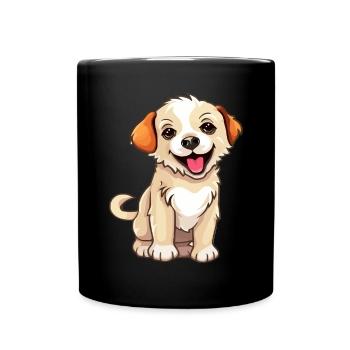 Süßes Hündchen - Tasse einfarbig - Schwarz - Vorne