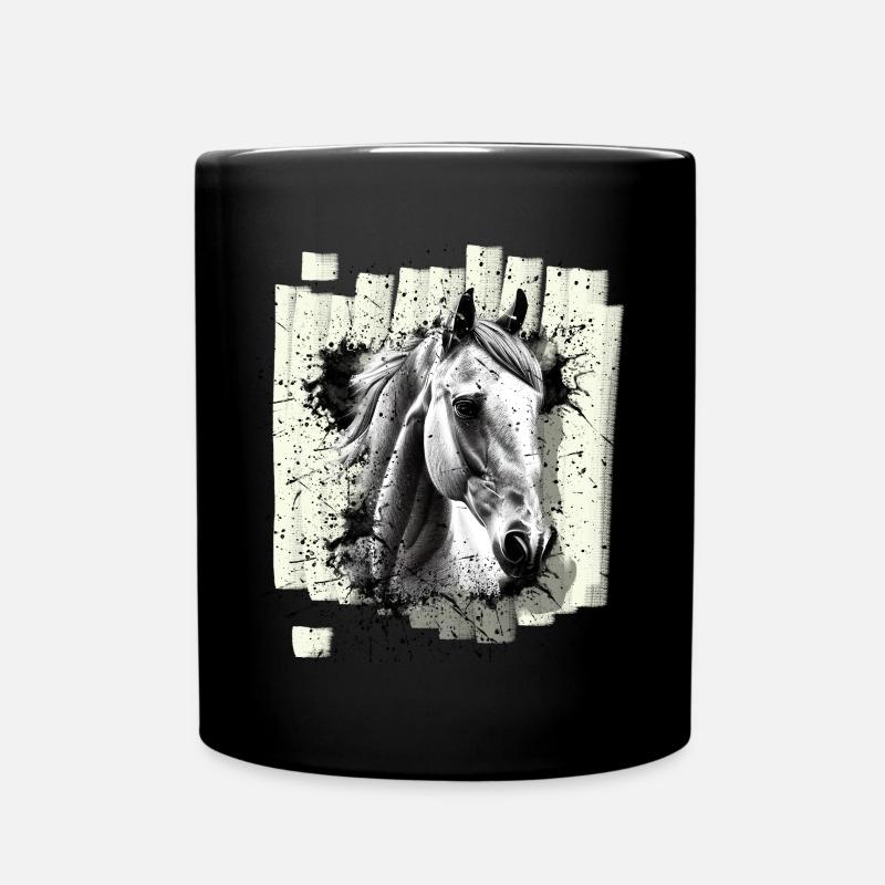 Pferd - Tasse einfarbig - Schwarz