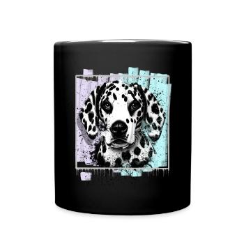 Dalmatiner - Tasse einfarbig - Schwarz - Vorne