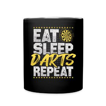 Dart Eat Sleep Repeat Dart Player Dartboard Darts - Full Colour Mug - black - Front