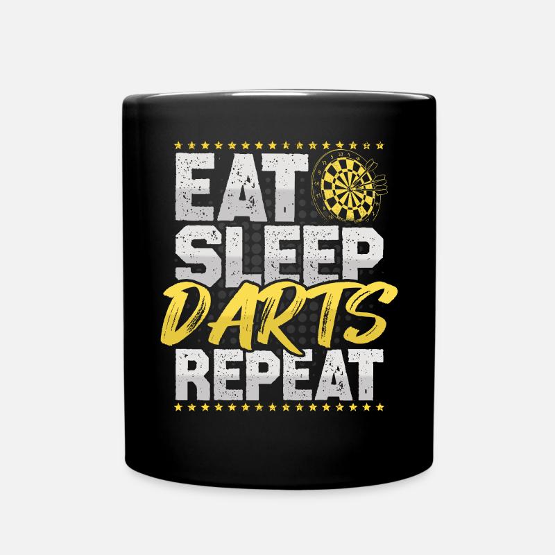 Dart Eat Sleep Repeat Dart Spieler Dartboard Dart - Tasse einfarbig - Schwarz