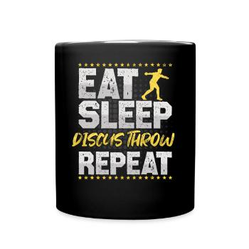Throw Discus Eat Sleep Repeat Discus Discus - Full Colour Mug - black - Front