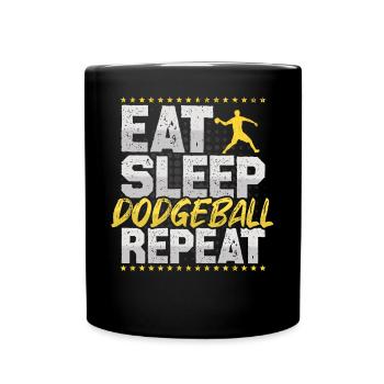 Völkerball Eat Sleep Repeat Dodgeball Völkerball - Full Colour Mug - black - Front