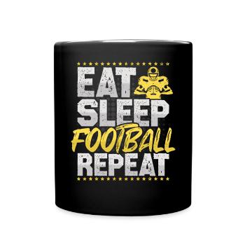 American Football Eat Sleep Repeat Hobby Football - Full Colour Mug - black - Front
