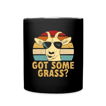 Goat Some Grass? Funny Goat Farmerorganicfarmfarme - Full Colour Mug - black - Front