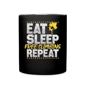 Freeclimbing Manger Dormir Répéter Escalade Hobby - Mug uni - noir - Devant