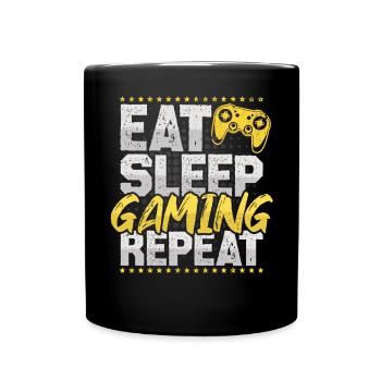 Gaming Eat Sleep Repeat Videogames Hobby Gaming - Tasse einfarbig - Schwarz - Vorne