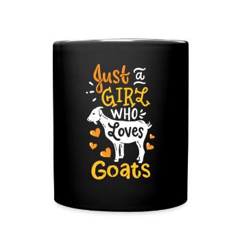 Goat Just A Girl Who Loves Goats Funny Gift - Full Colour Mug - black - Front
