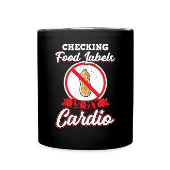Vérifier les étiquettes des aliments est mon cardio allergique aux arachides - Mug uni - noir - Devant