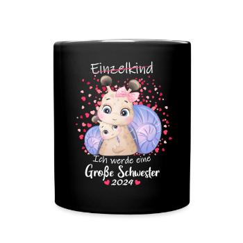 Ich Werde Eine Große Schwester 2024 - Tasse einfarbig - Schwarz - Vorne