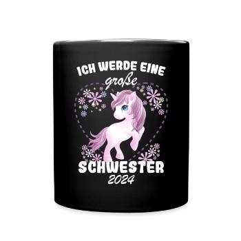 Ich Werde Eine Große Schwester 2024 - Tasse einfarbig - Schwarz - Vorne