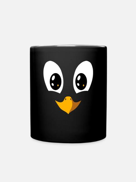 Face Penguin Animal Subject Portrait - Full Colour Mug - black