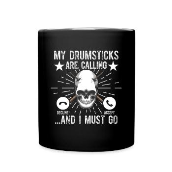 Mes baguettes appellent I Must Go - Funny Drum P - Mug uni - noir - Devant