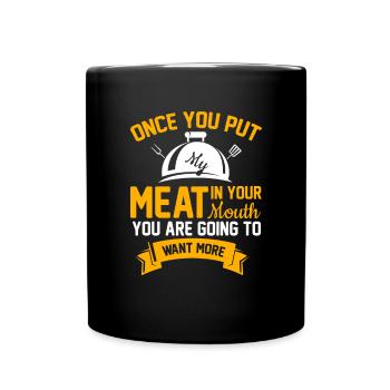 Grillen Steak Schweinefleisch Reiben Räuchern BBQ Fleisch Räuchern - Tasse einfarbig - Schwarz - Vorne