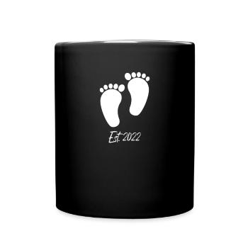 Cute Baby est 2022 Valentines Day - Full Colour Mug - black - Front