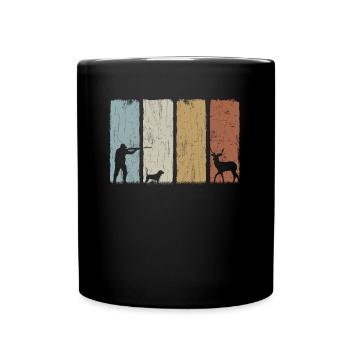 Hunter Hunting Deer Huntsman - Full Colour Mug - black - Front