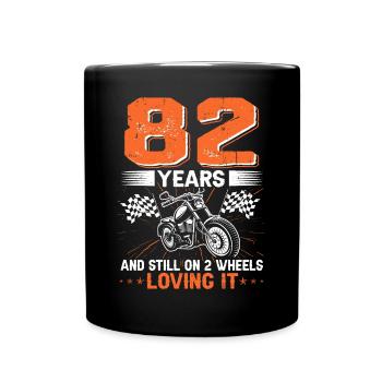 82 ans et toujours sur 2 roues 82e anniversaire - Mug uni - noir - Devant