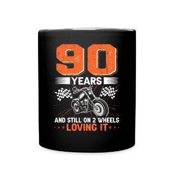 90 ans et toujours sur 2 roues 90e anniversaire - Mug uni - noir - Devant