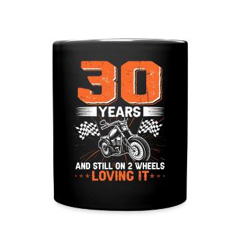 30 ans et toujours sur 2 roues 30e anniversaire - Mug uni - noir - Devant