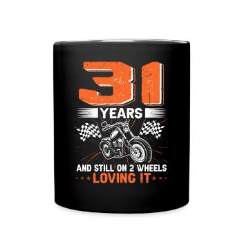 31 ans et toujours sur 2 roues 31e anniversaire - Mug uni - noir - Devant