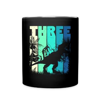 Tyrannosaurus Rex 3 years old boy 3rd birthday - Full Colour Mug - black - Front
