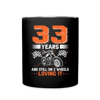 33 ans et toujours sur 2 roues 33e anniversaire - Mug uni - noir - Devant