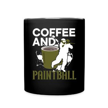Coffee Drinker Paintball Player Paintballer - Full Colour Mug - black - Front