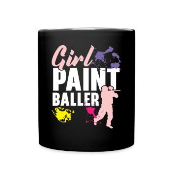 Mädchen Paintballer Paintballspieler Paintballer - Tasse einfarbig - Schwarz - Vorne