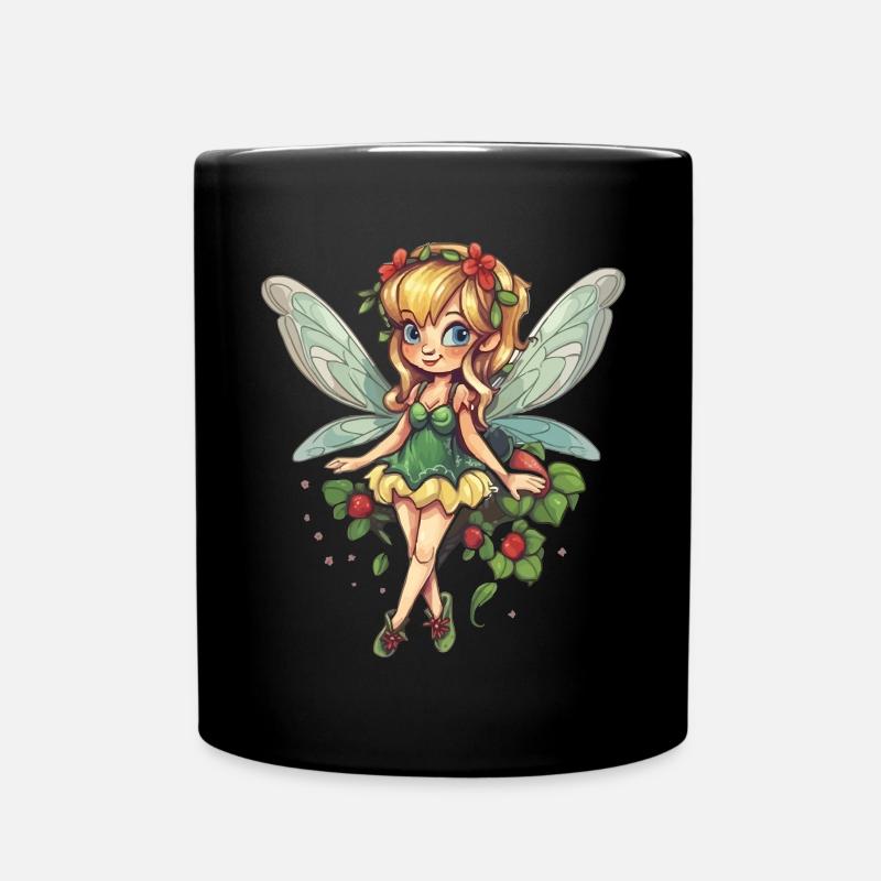 Fee Märchenfigur Magisch - Tasse einfarbig - Schwarz