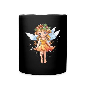 Kleine Fee Märchen Magie - Tasse einfarbig - Schwarz - Vorne