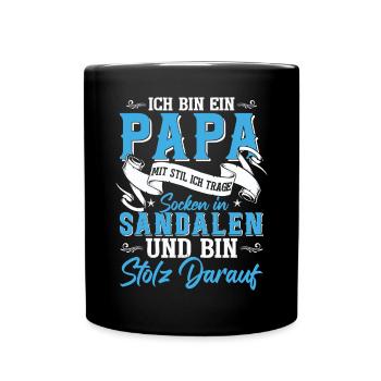 Ich Bin Ein Papa Mit Stil - Tasse einfarbig - Schwarz - Vorne