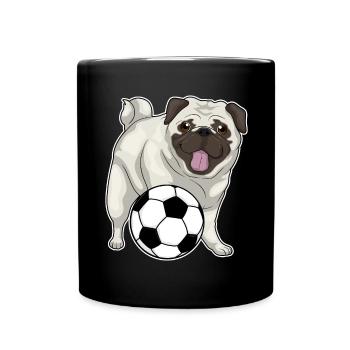 Pug Soccer Player Soccer - Mug uni - noir - Devant
