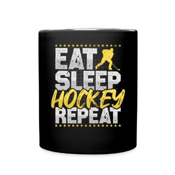 Hockey sur glace Manger dormir Répéter Hockey Hobby Hockey sur glace - Mug uni - noir - Devant